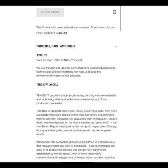 Zara pink cut out tied V-neck front button midi dress Sz M NWT - Picture 4 of 8